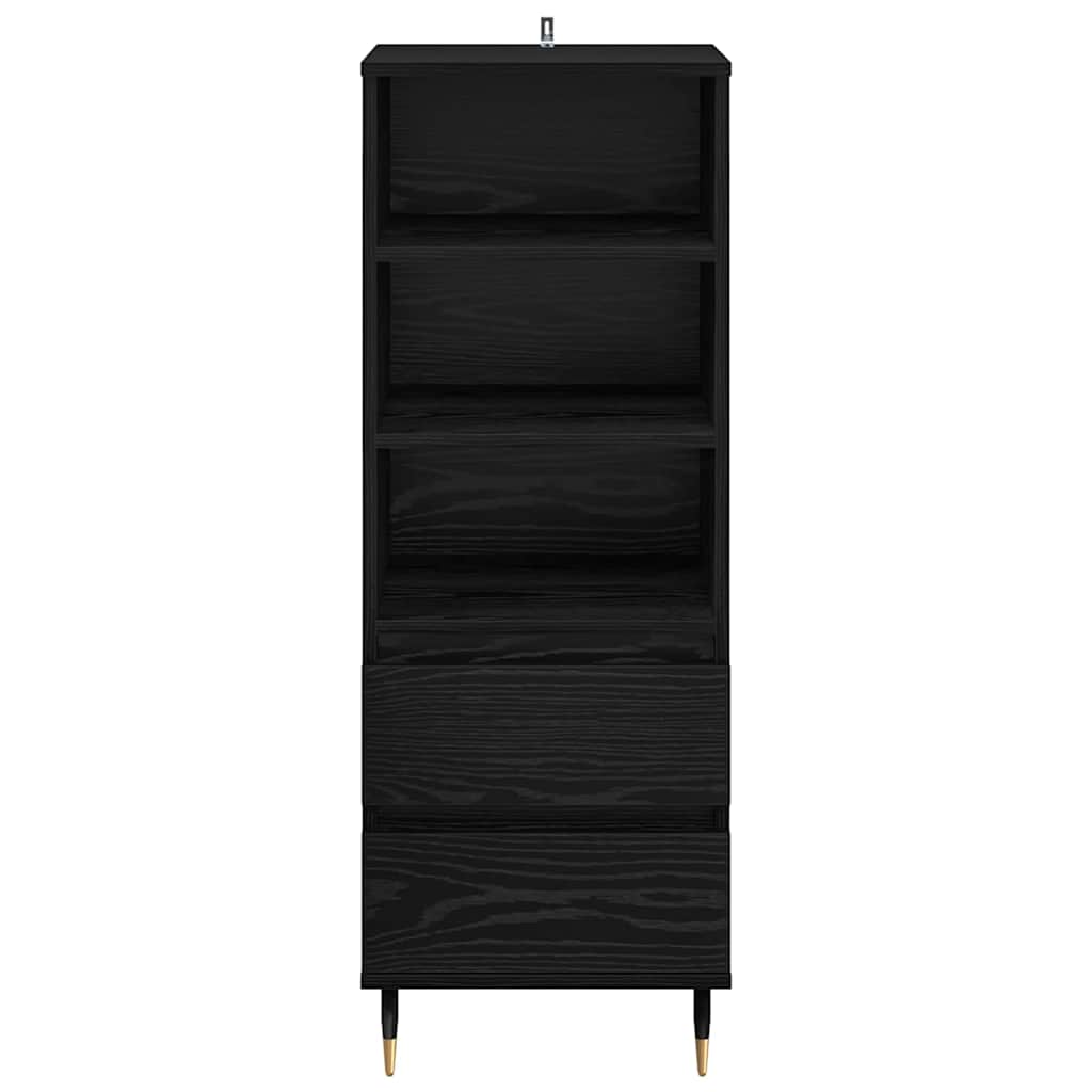 vidaXL Highboard Schwarz Eichen-Optik 40 x 36 x 110 cm Holzwerkstoff