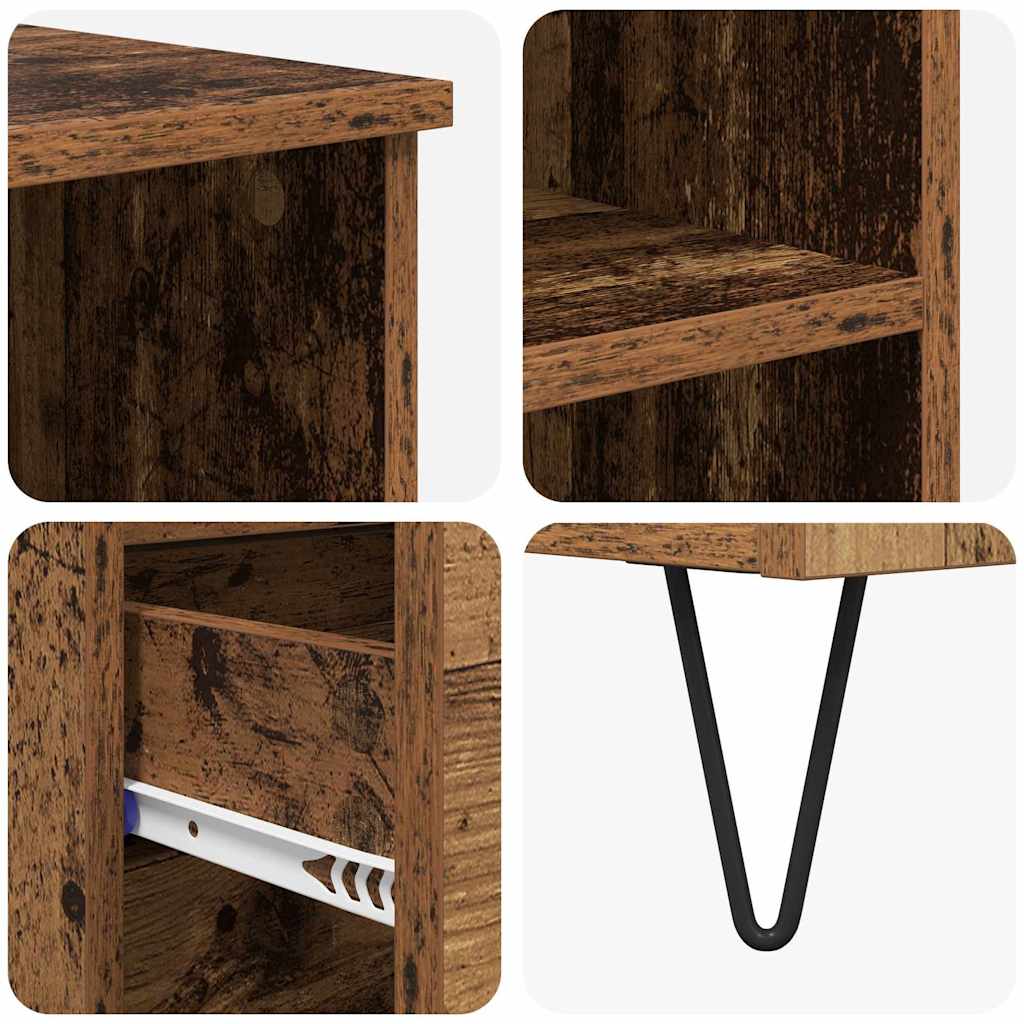 vidaXL Highboard mit Schubladen Altholz 40 x 36 x 110 cm Holzwerkstoff