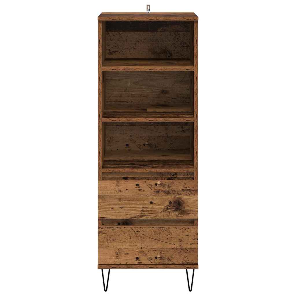vidaXL Highboard mit Schubladen Altholz 40 x 36 x 110 cm Holzwerkstoff