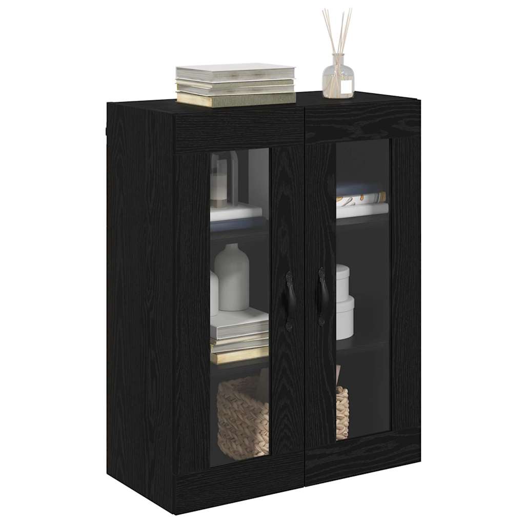 vidaXL Wandschrank Schwarz Eichen-Optik 69,5 x 34 x 90 cm