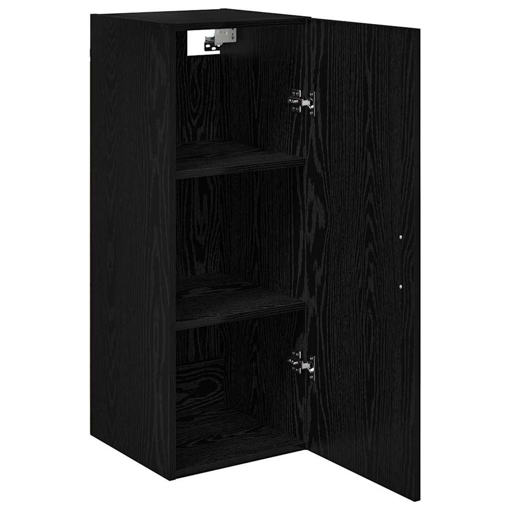 vidaXL Wandschrank Schwarz Eichen-Optik 34,5 x 34 x 90 cm