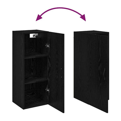 vidaXL Wandschrank Schwarz Eichen-Optik 34,5 x 34 x 90 cm