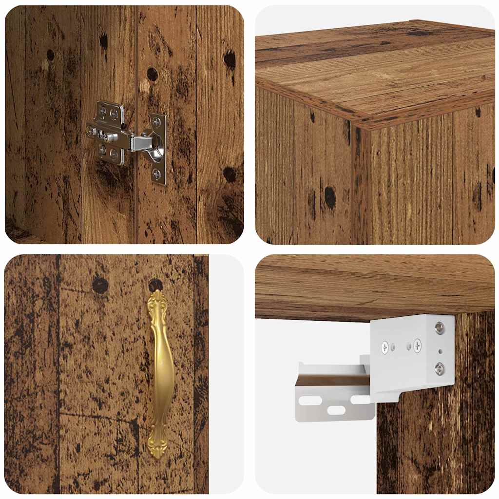 vidaXL Wandschrank Altholz 69,5 x 34 x 90 cm Holzwerkstoff
