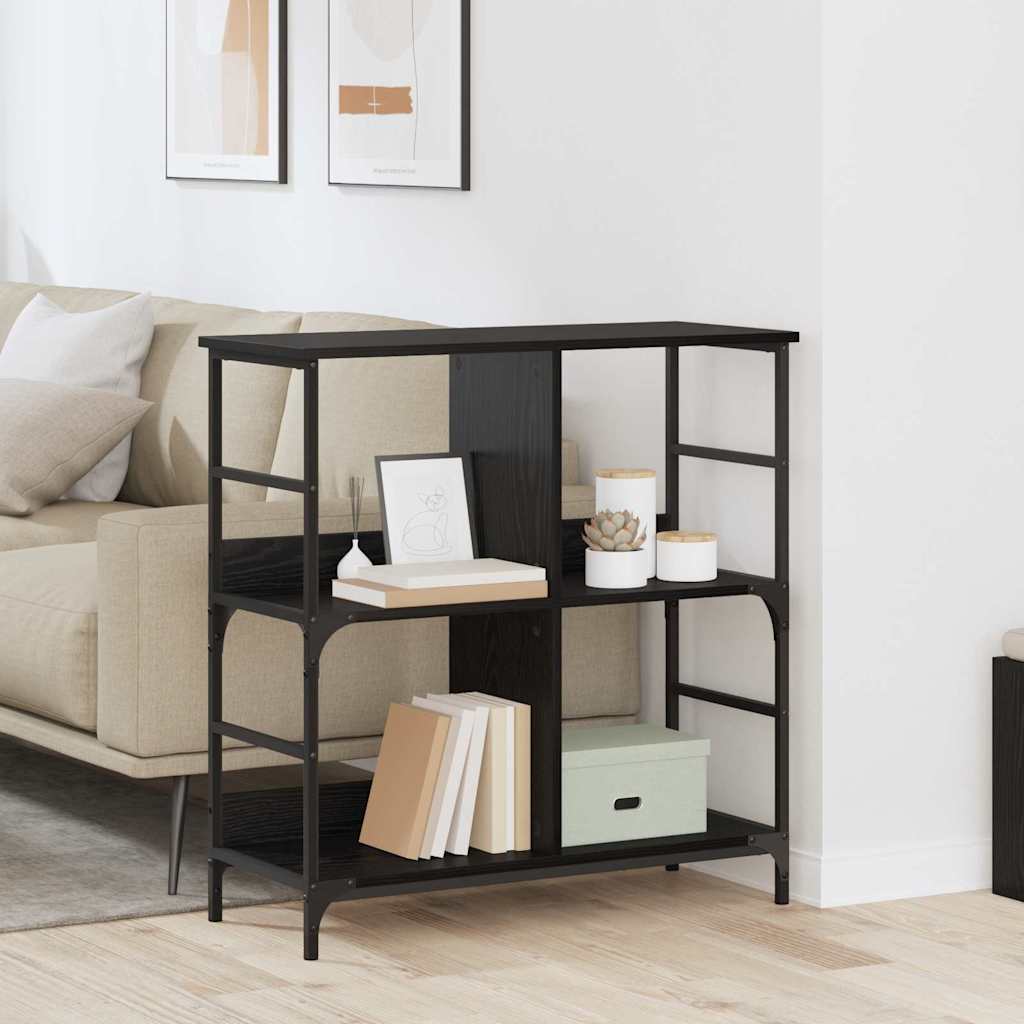 Regal Schwarz Eichen-Optik 78,5 x 33 x 82 cm Holzwerkstoff