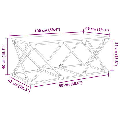 vidaXL Couchtisch Artisan-Eiche 100 x 49 x 40 cm Holzwerkstoff