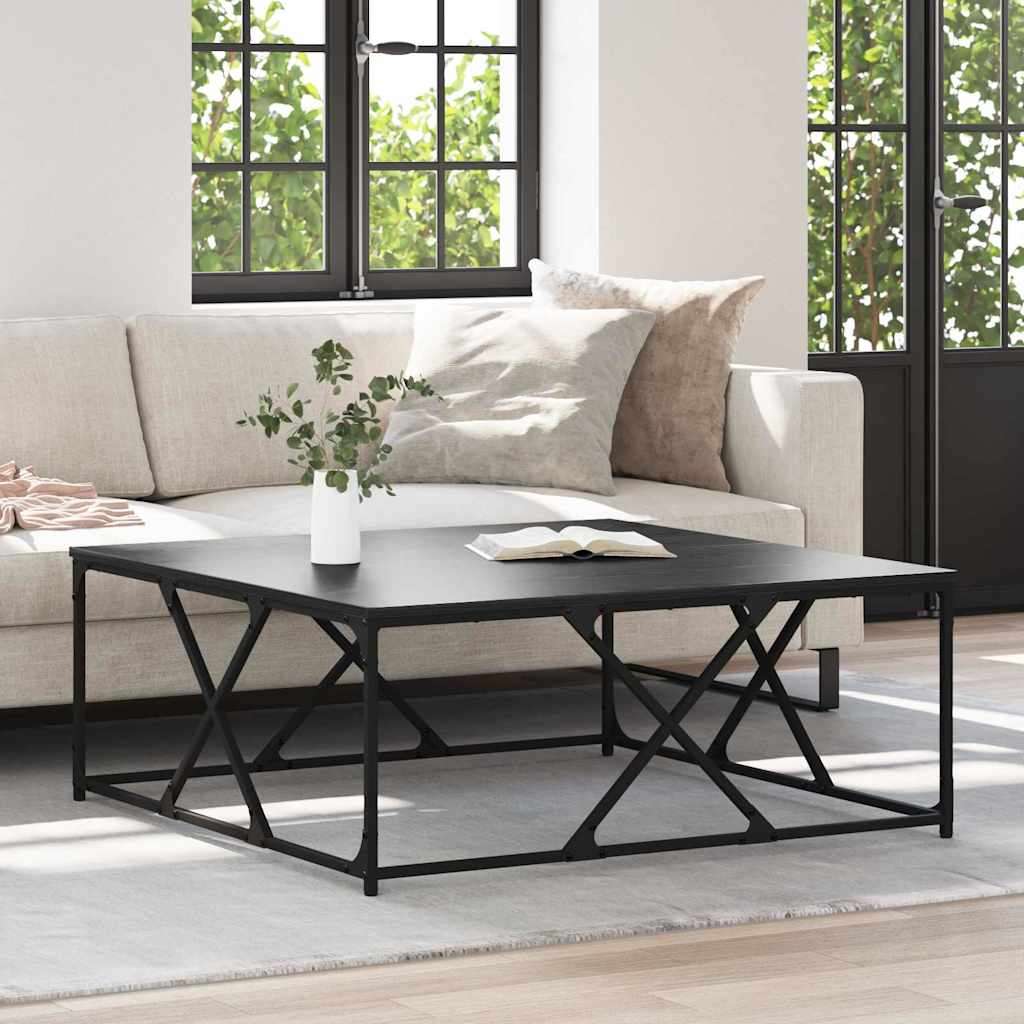 vidaXL Couchtisch Schwarz Eichen-Optik 100 x 100 x 40 cm Holzwerkstoff