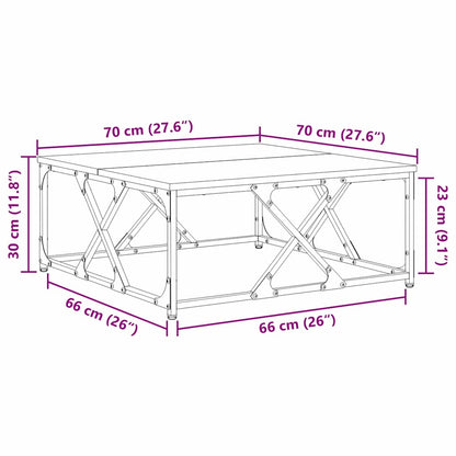 vidaXL Couchtisch Altholz 70 x 70 x 30 cm Holzwerkstoff