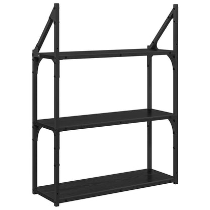 vidaXL Wandregal Schwarz Eichen-Optik 60 x 21 x 78,5 cm Holzwerkstoff