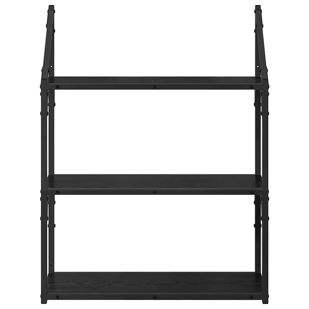 vidaXL Wandregal Schwarz Eichen-Optik 60 x 21 x 78,5 cm Holzwerkstoff