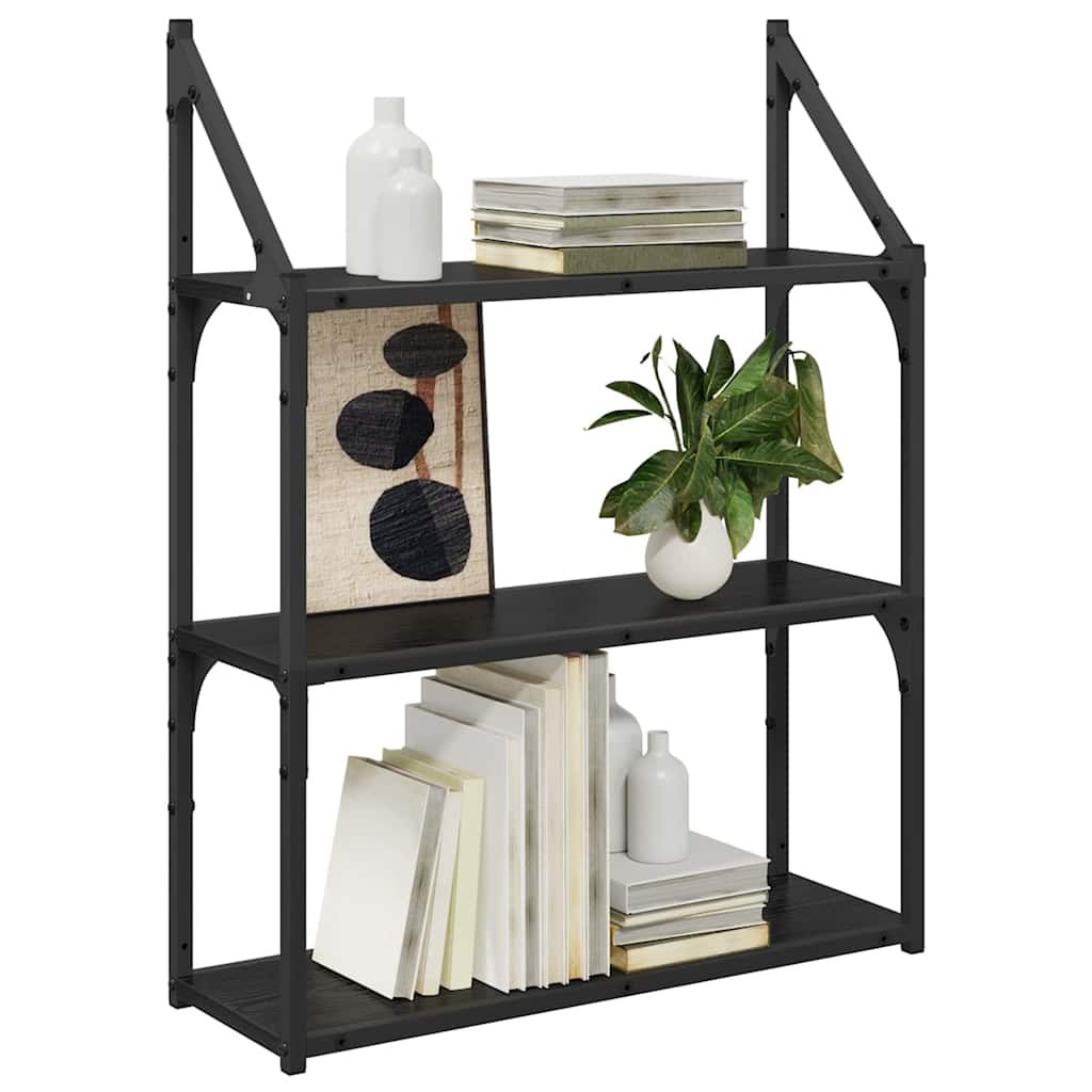 vidaXL Wandregal Schwarz Eichen-Optik 60 x 21 x 78,5 cm Holzwerkstoff