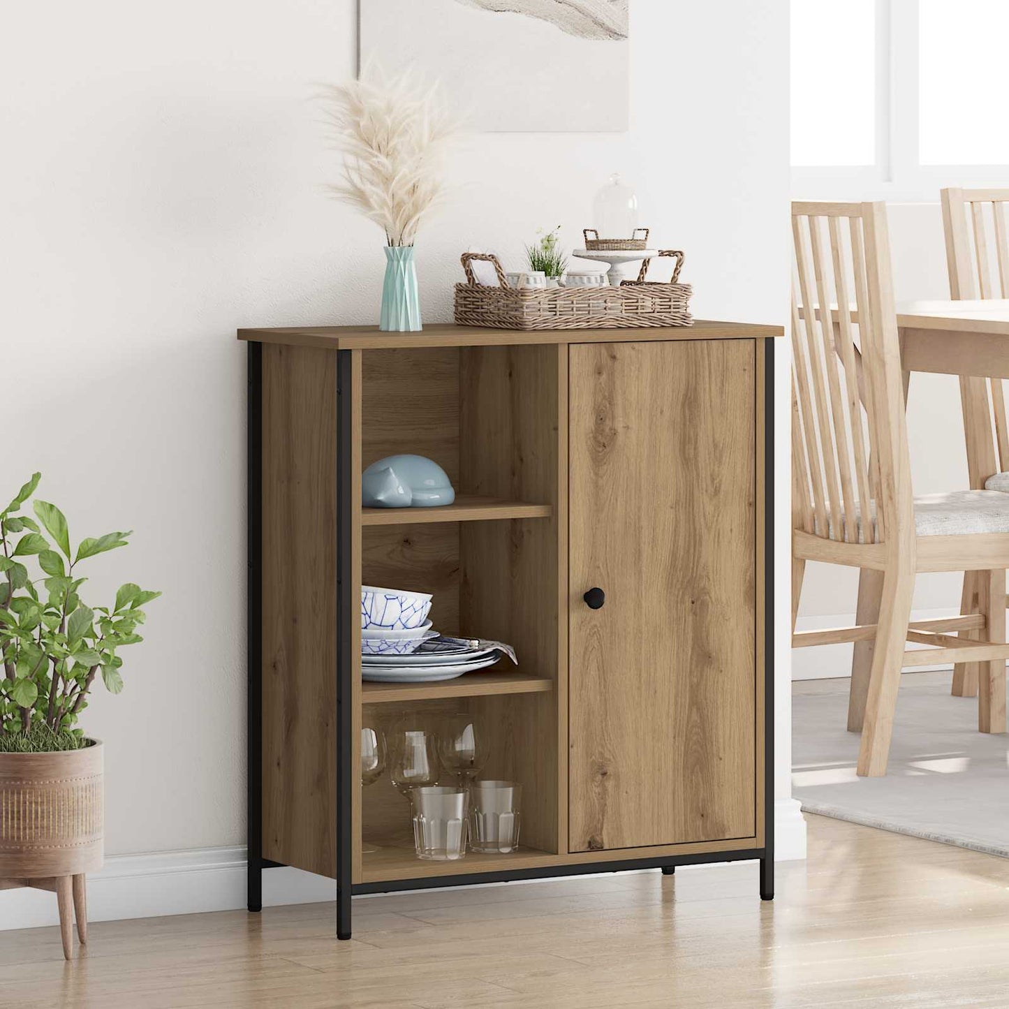 vidaXL Sideboard Artisan-Eiche 70 x 30 x 80 cm Holzwerkstoff