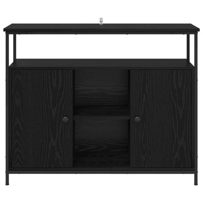 vidaXL Sideboard Schwarz Eichen-Optik 100 x 35 x 80 cm Holzwerkstoff