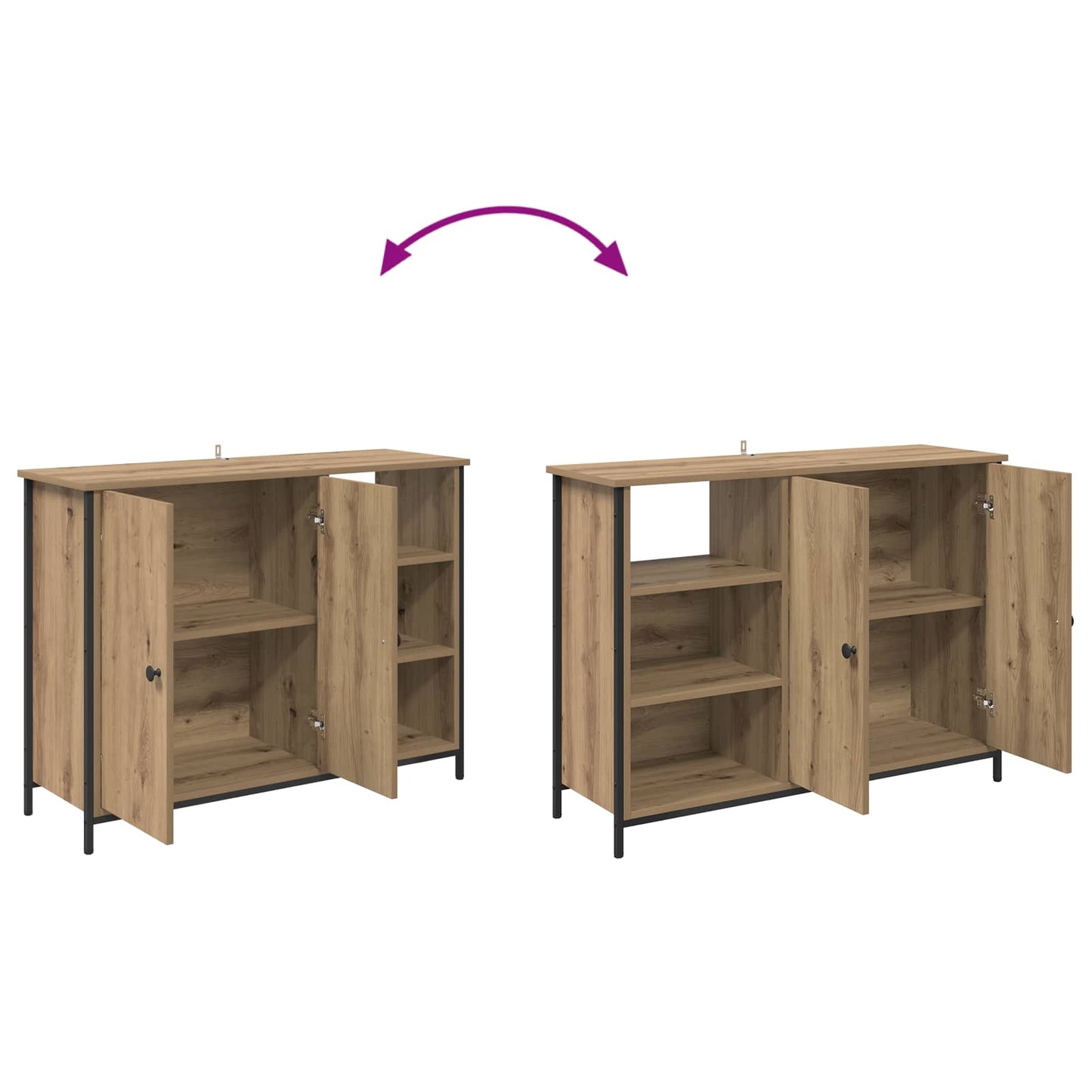vidaXL Sideboard Artisan-Eiche 100 x 33 x 75 cm Holzwerkstoff