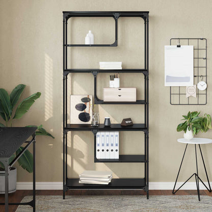 vidaXL Bücherregal Schwarz Eichen-Optik 81 x 36 x 176 cm Holzwerkstoff