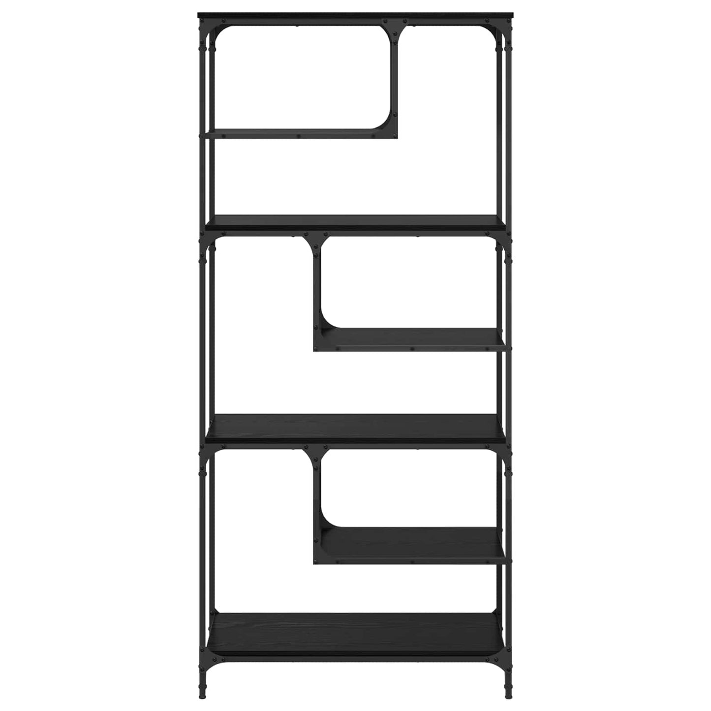 vidaXL Bücherregal Schwarz Eichen-Optik 81 x 36 x 176 cm Holzwerkstoff
