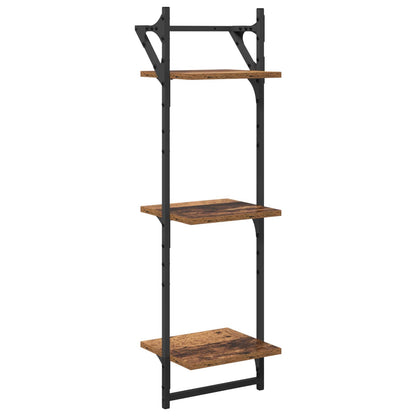 vidaXL Wandregal-Set 6 pcs Altholz 100 x 25 x 30 cm Holzwerkstoff
