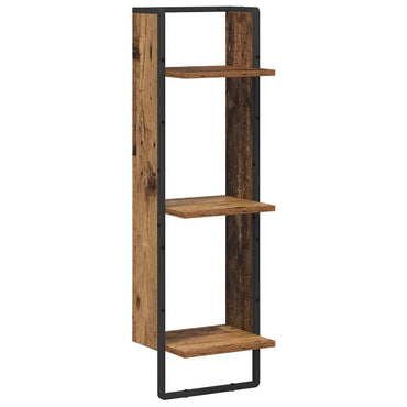 vidaXL Wandregal mit Regal Altholz 30 x 25 x 100 cm Holzwerkstoff