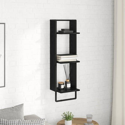 vidaXL Wandregal Schwarz Eichen-Optik 30 x 25 x 100 cm Holzwerkstoff