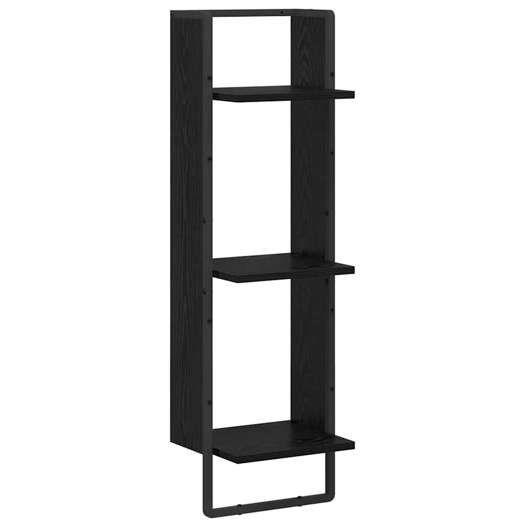 vidaXL Wandregal Schwarz Eichen-Optik 30 x 25 x 100 cm Holzwerkstoff