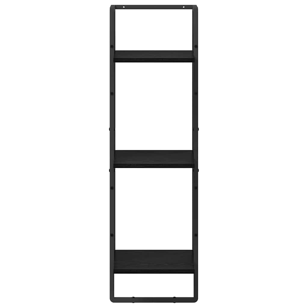 vidaXL Wandregal Schwarz Eichen-Optik 30 x 25 x 100 cm Holzwerkstoff
