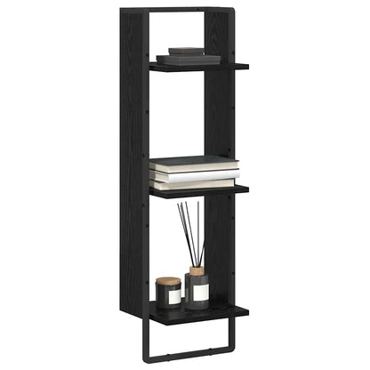 vidaXL Wandregal Schwarz Eichen-Optik 30 x 25 x 100 cm Holzwerkstoff