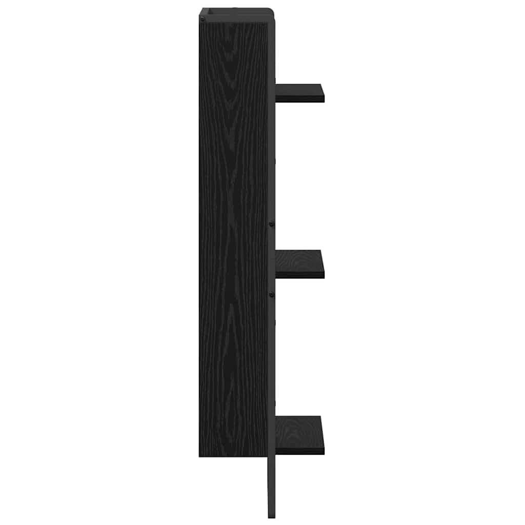 vidaXL Wandregal Schwarz Eichen-Optik 30 x 25 x 100 cm Holzwerkstoff