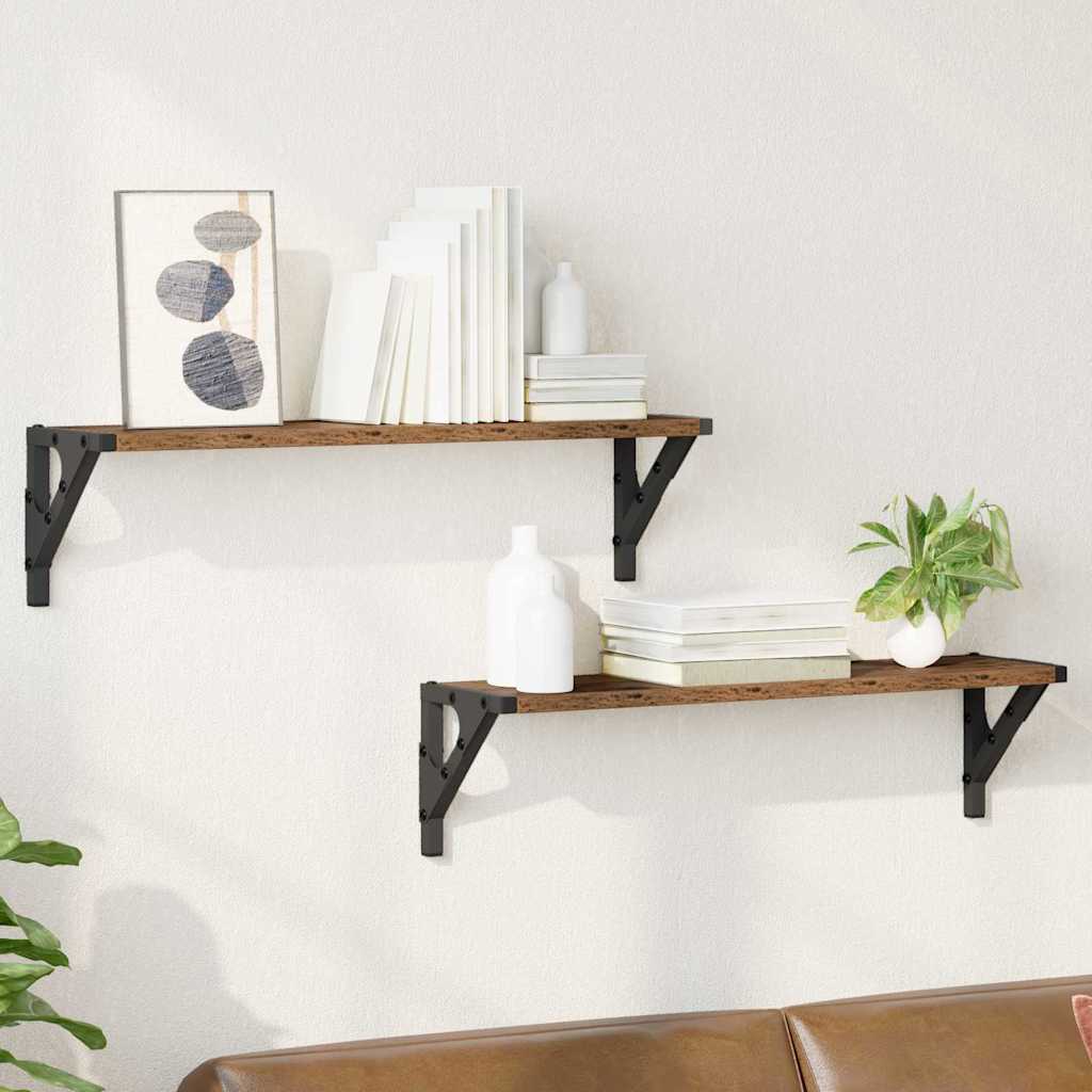 vidaXL Wandregale 2 pcs Altholz 60 x 15 x 15,5 cm Holzwerkstoff