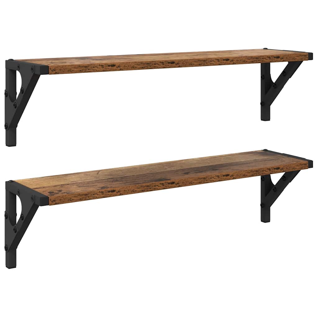 vidaXL Wandregale 2 pcs Altholz 60 x 15 x 15,5 cm Holzwerkstoff