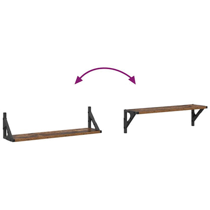 vidaXL Wandregale 2 pcs Altholz 60 x 15 x 15,5 cm Holzwerkstoff