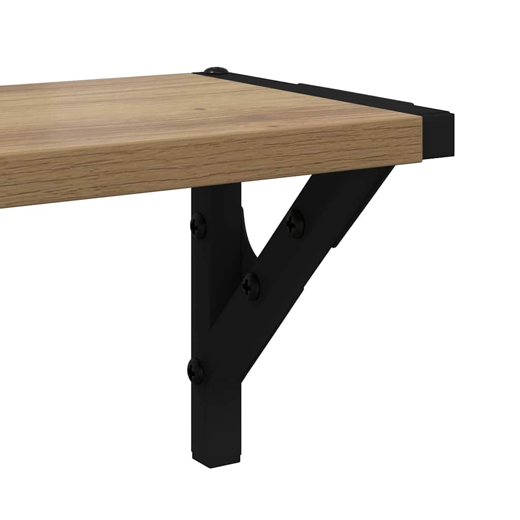 vidaXL Wandregale 2 pcs Artisan-Eiche 60 x 15 x 15,5 cm Holzwerkstoff