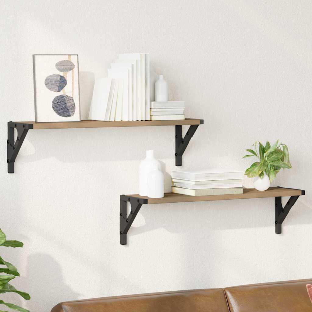 vidaXL Wandregale 2 pcs Artisan-Eiche 60 x 15 x 15,5 cm Holzwerkstoff