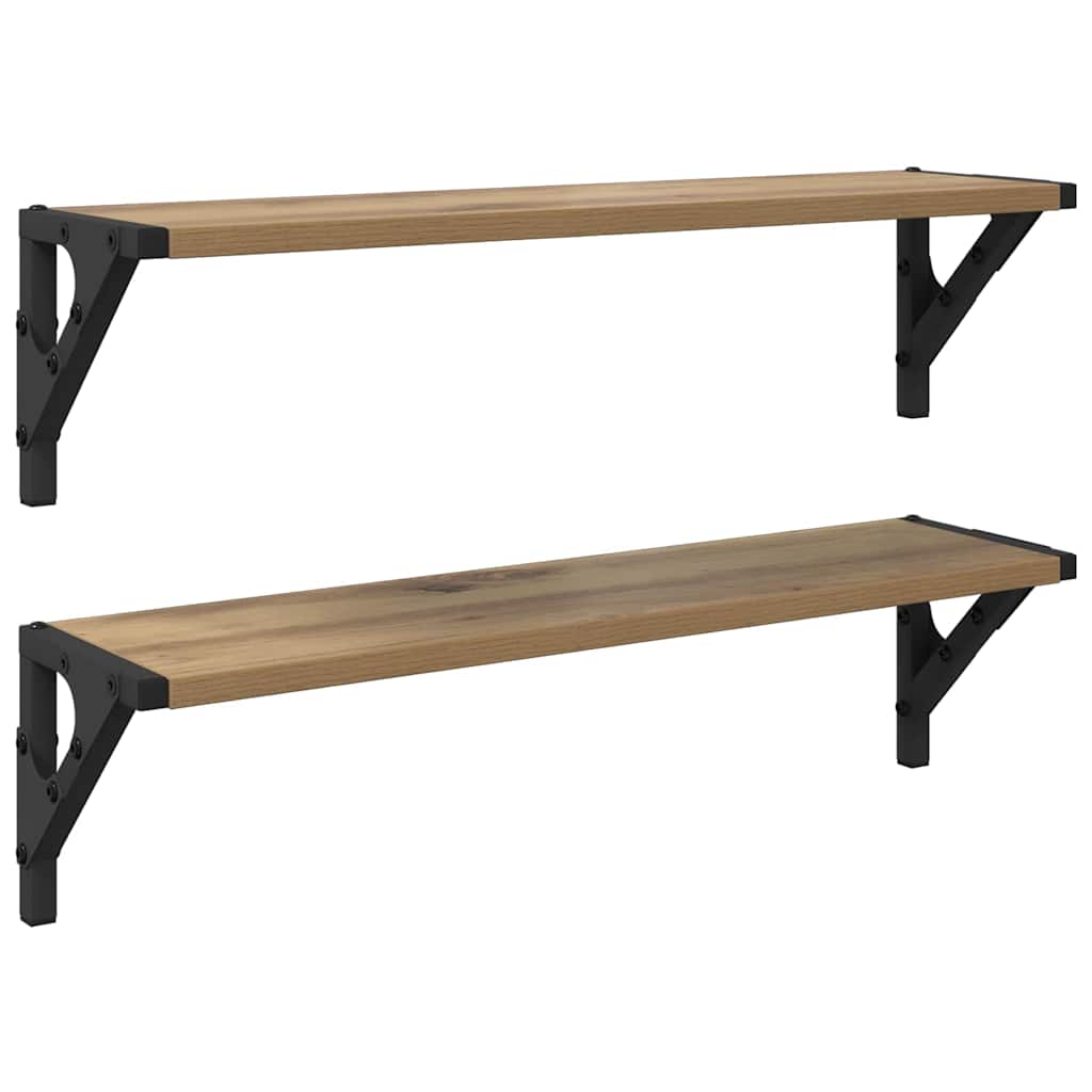 vidaXL Wandregale 2 pcs Artisan-Eiche 60 x 15 x 15,5 cm Holzwerkstoff