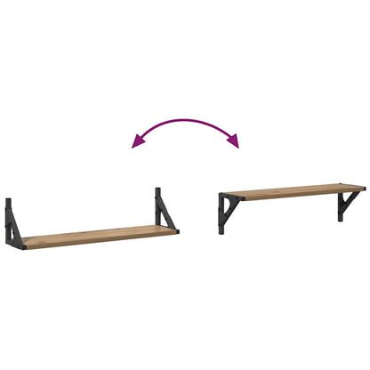 vidaXL Wandregale 2 pcs Artisan-Eiche 60 x 15 x 15,5 cm Holzwerkstoff