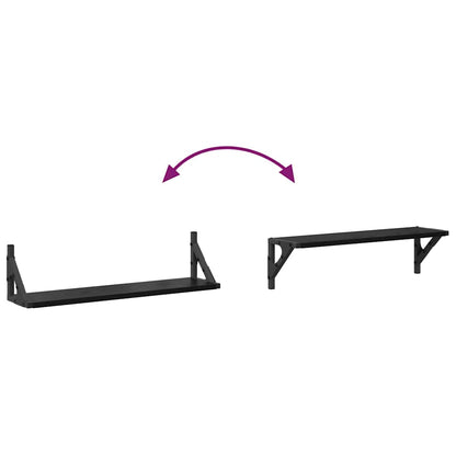 vidaXL Wandregale 2 pcs Schwarz Eichen-Optik 60 x 15 x 15,5 cm