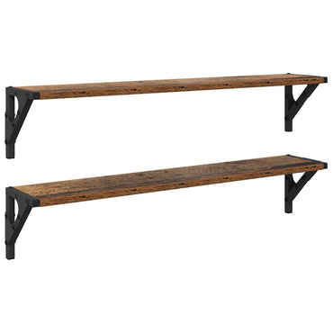 vidaXL Wandregale 2 pcs Altholz 80 x 15 x 15,5 cm Holzwerkstoff