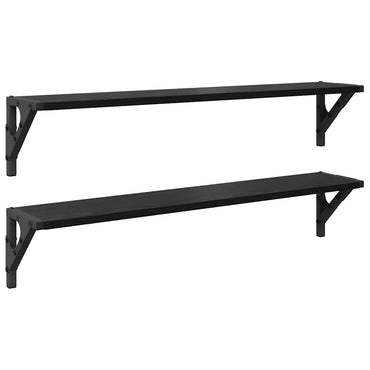 vidaXL Wandregale 2 pcs Schwarz Eichen-Optik 80 x 15 x 15,5 cm