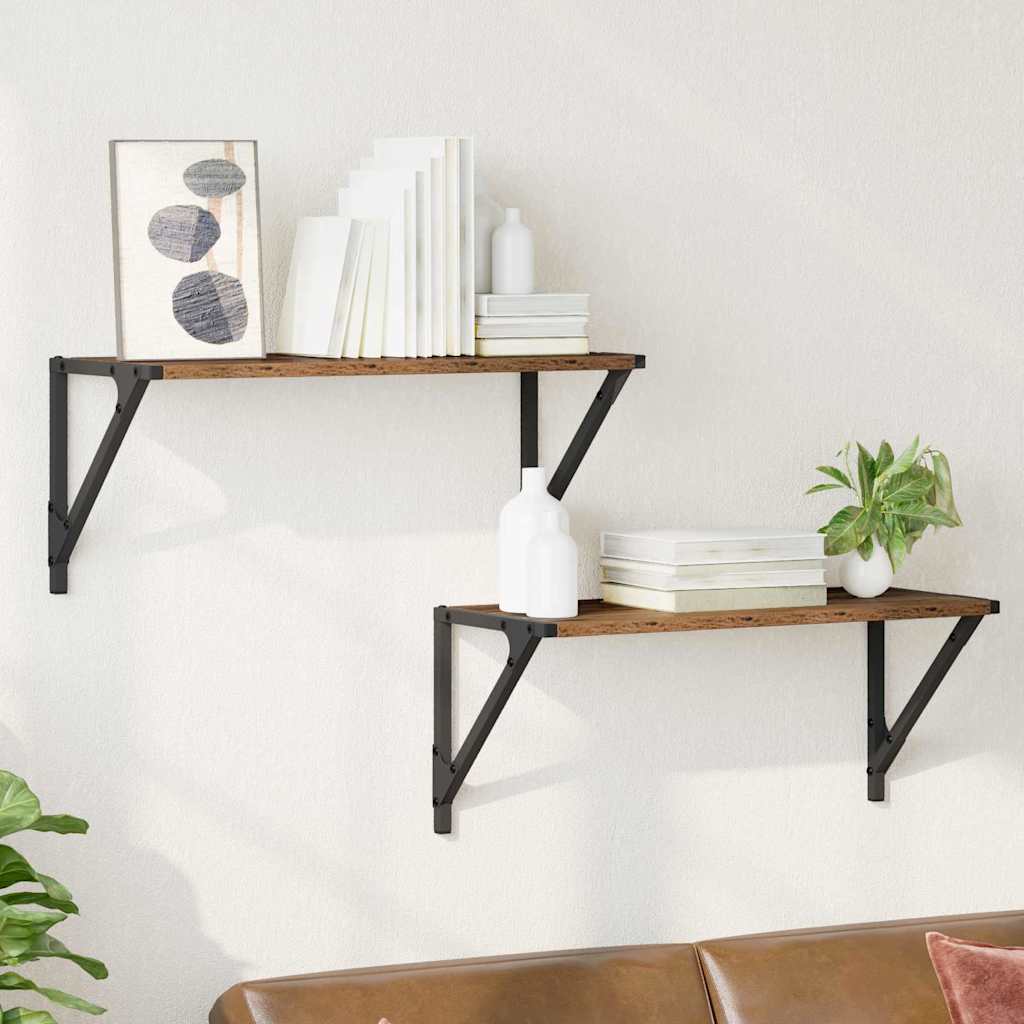 vidaXL Wandregale 2 pcs Altholz 60 x 25 x 25,5 cm Holzwerkstoff