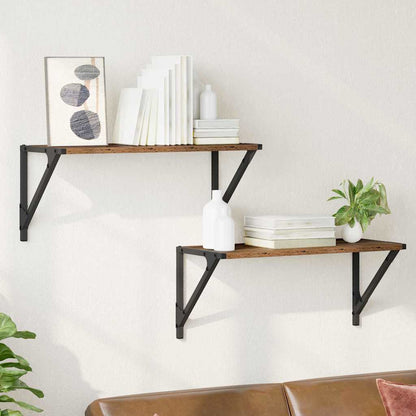 vidaXL Wandregale 2 pcs Altholz 60 x 25 x 25,5 cm Holzwerkstoff