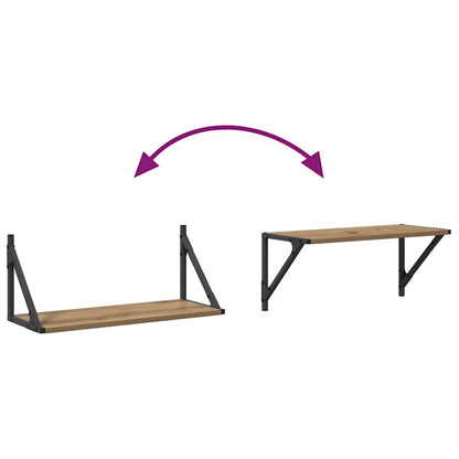 vidaXL Wandregale 2 pcs Artisan-Eiche 60 x 25 x 25,5 cm Holzwerkstoff