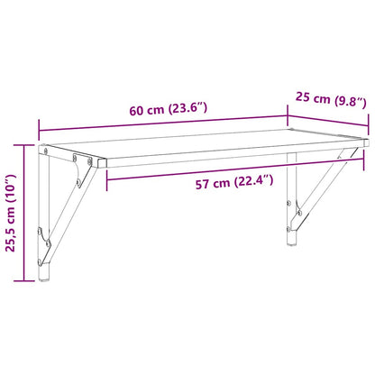 vidaXL Wandregale 2 pcs Artisan-Eiche 60 x 25 x 25,5 cm Holzwerkstoff