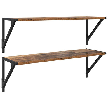 vidaXL Wandregale 2 pcs Altholz 80 x 25 x 25,5 cm Holzwerkstoff