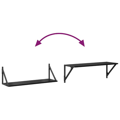 vidaXL Wandregale 2 pcs Schwarz Eichen-Optik 80 x 25 x 25,5 cm