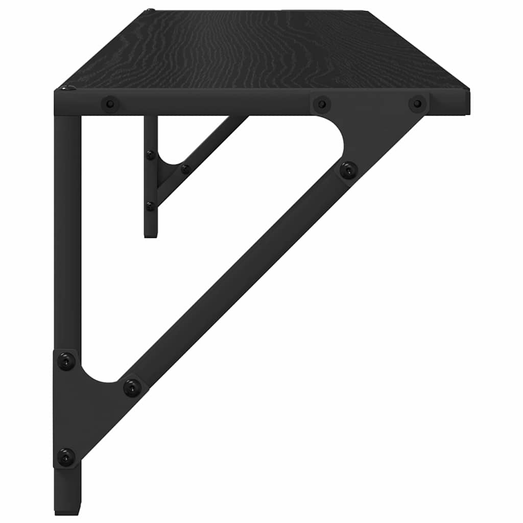 vidaXL Wandregale 2 pcs Schwarz Eichen-Optik 80 x 25 x 25,5 cm