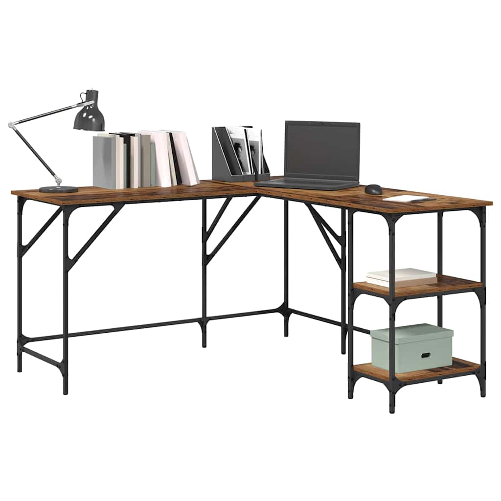 vidaXL Schreibtisch Altholz 139 x 139 x 75 cm Holzwerkstoff