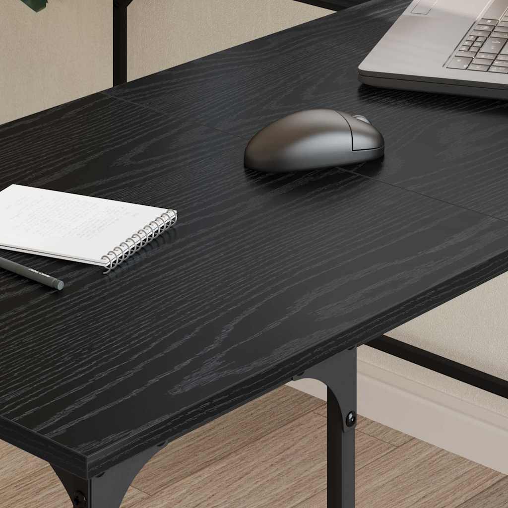 vidaXL Schreibtisch Schwarz Eichen-Optik 139 x 139 x 75 cm
