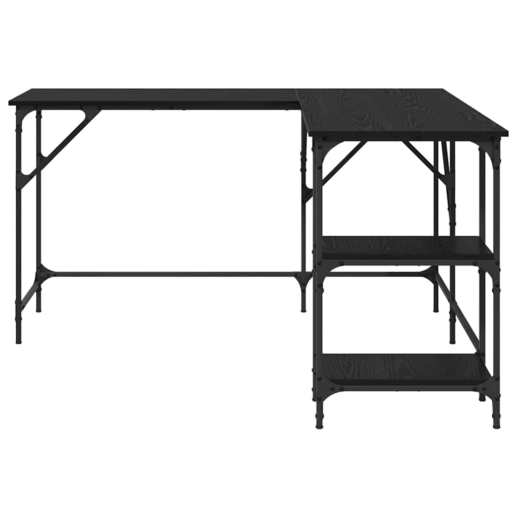 vidaXL Schreibtisch Schwarz Eichen-Optik 139 x 139 x 75 cm