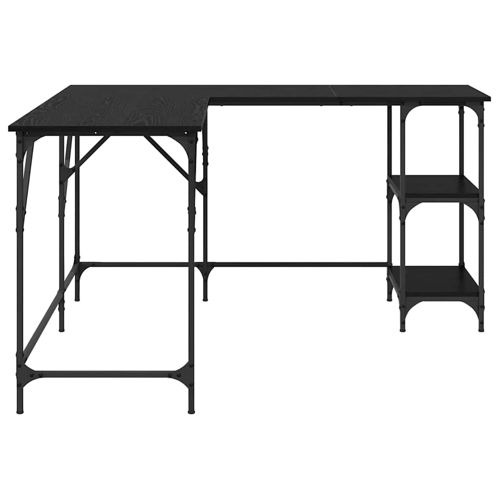 vidaXL Schreibtisch Schwarz Eichen-Optik 139 x 139 x 75 cm