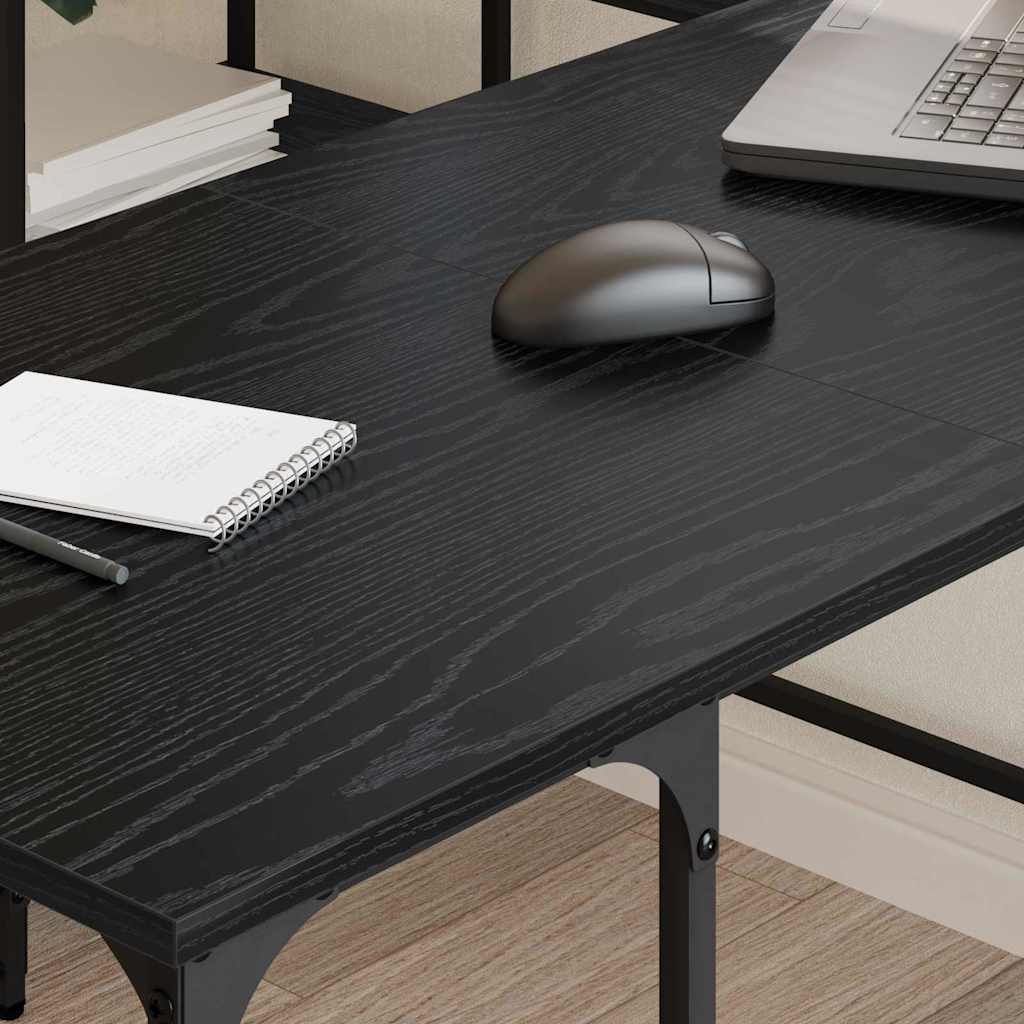 vidaXL Schreibtisch Schwarz Eichen-Optik 139 x 139 x 75 cm