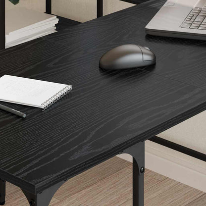 vidaXL Schreibtisch Schwarz Eichen-Optik 139 x 139 x 75 cm