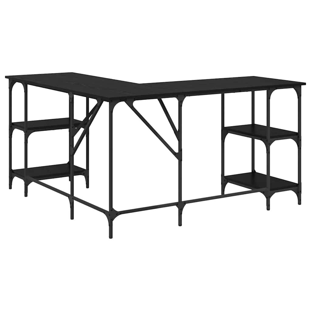 vidaXL Schreibtisch Schwarz Eichen-Optik 139 x 139 x 75 cm